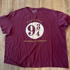 Harry Potter Platform 9 3/4 Hogwarts Express Graphic Tee - Maroon Size 2xl